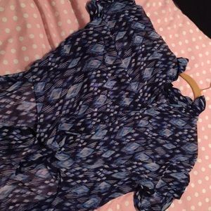 see through multiple blue and black color top